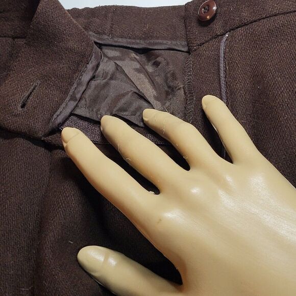 Worthington Not Worn, Women's Brown 100% Wool, Elastic Waist Pants, Size 12 - Picture 6 of 9
